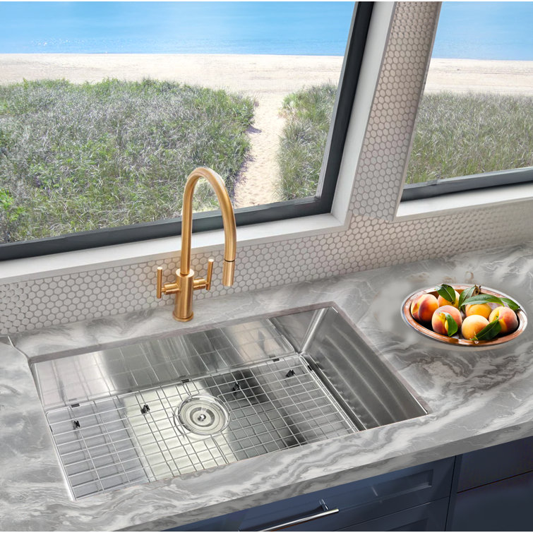 Pro Series 32'' Brushed Satin Stainless Steel Undermount Kitchen Sink
