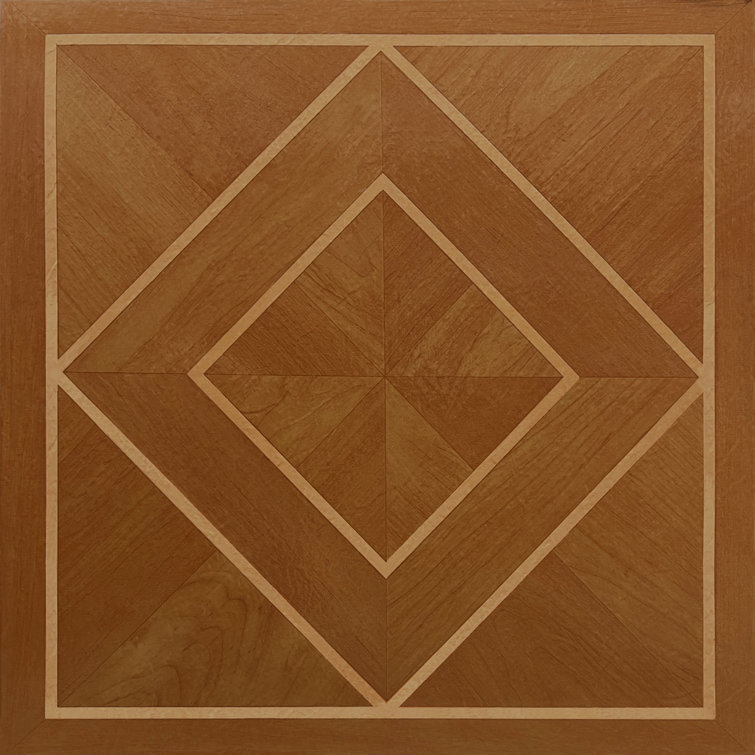 Tivoli 12'' x 12'' Self-Adhesive Vinyl Floor Tiles with White Border