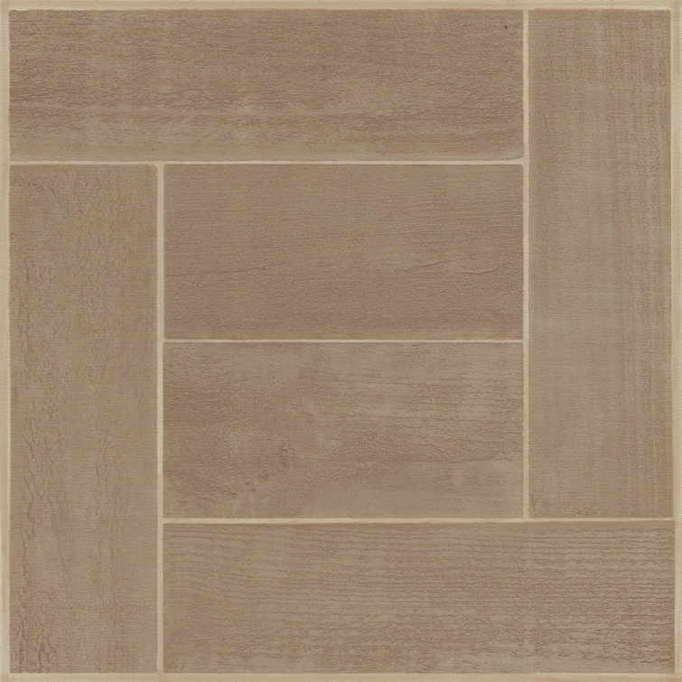 Saddlewood 12'' x 12'' Self-Adhesive Vinyl Floor Tiles
