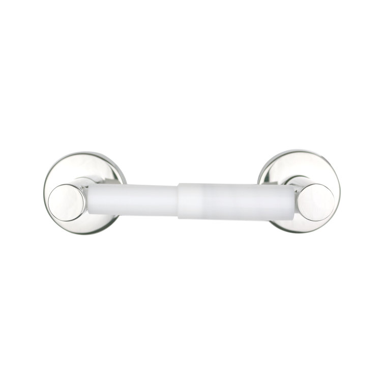 Polished Stainless Steel Bathroom Toilet Paper Holder with Spring-Loaded Roller