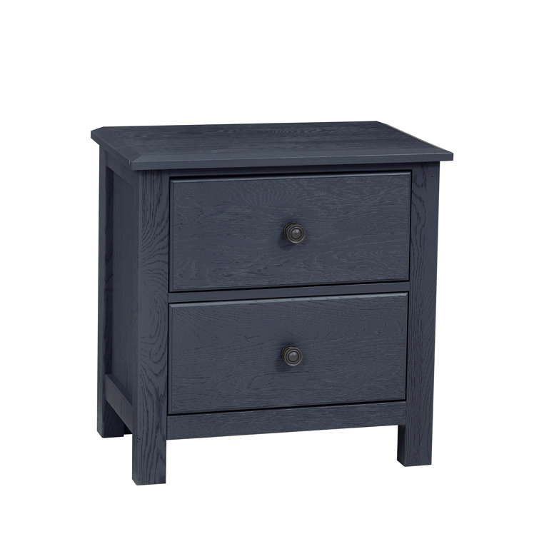 Indigo Solid Wood 2-Drawer Nightstand