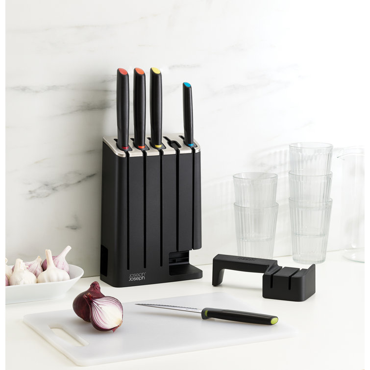 Joseph Joseph Joseph Joseph Elevate SlimBlock 5-Piece Knife Set and Sharpener