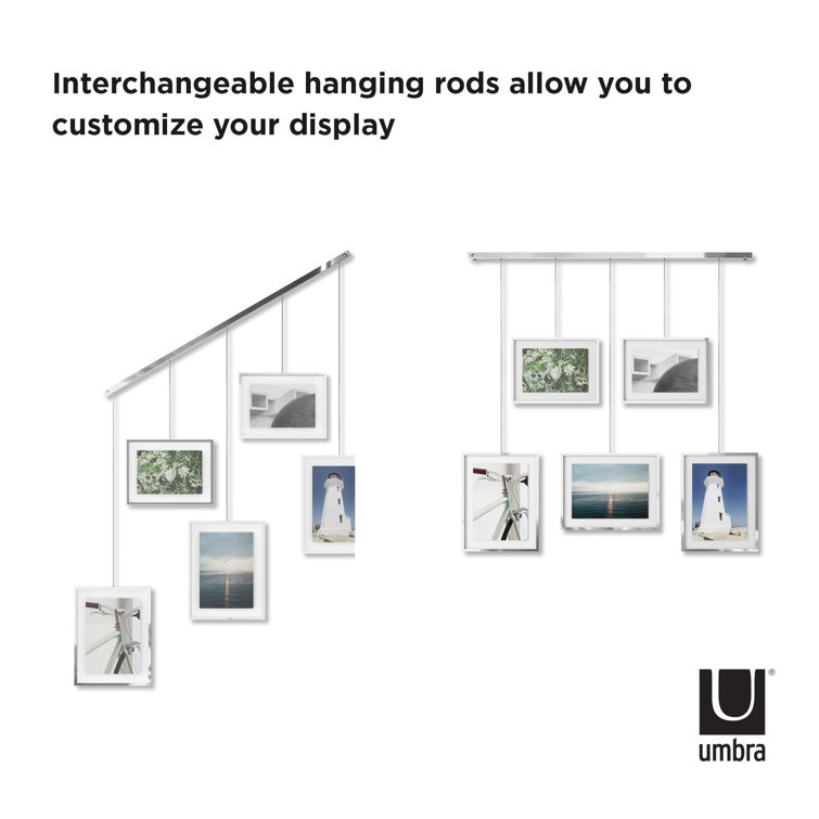 Exhibit Ledge Black Metal 5-Picture Frame Set for Modern Wall Display