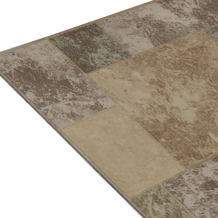 Light Brown and Beige Self-Adhesive Vinyl Floor Tiles