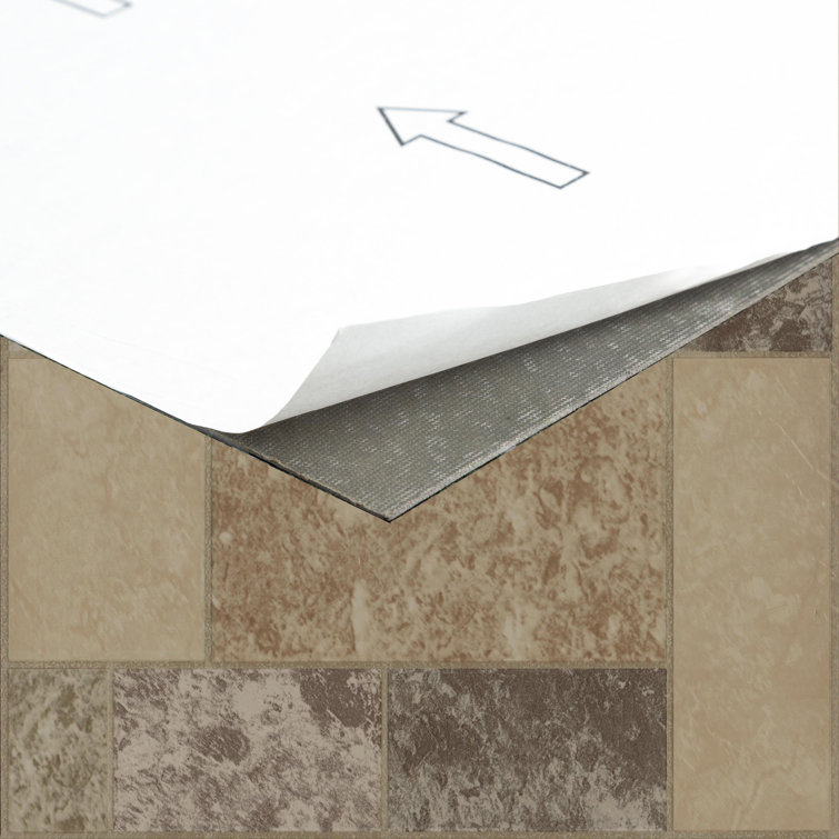Light Brown and Beige Self-Adhesive Vinyl Floor Tiles