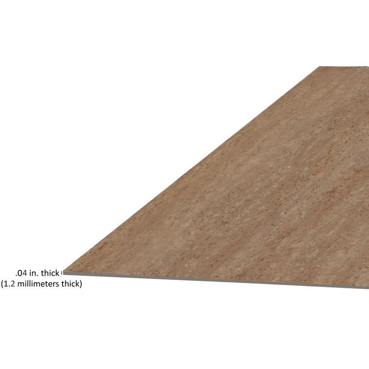 Travertine Marble Self-Adhesive Vinyl Floor Tiles, 12" x 12"