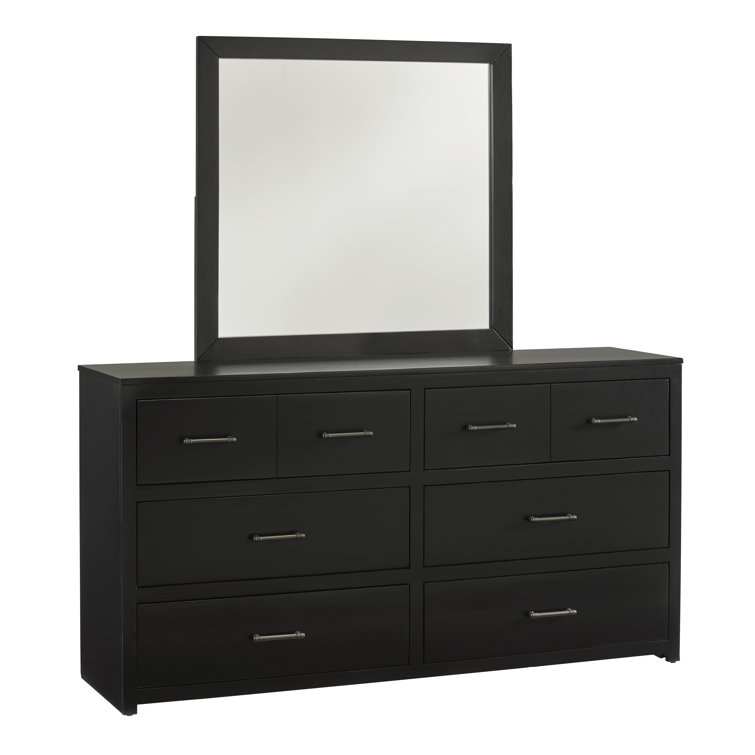 Warrior Black 6-Drawer Dresser with Mirror