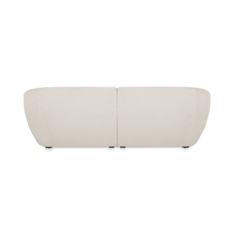Warm White Fabric Modular Sofa with Sloped Arms