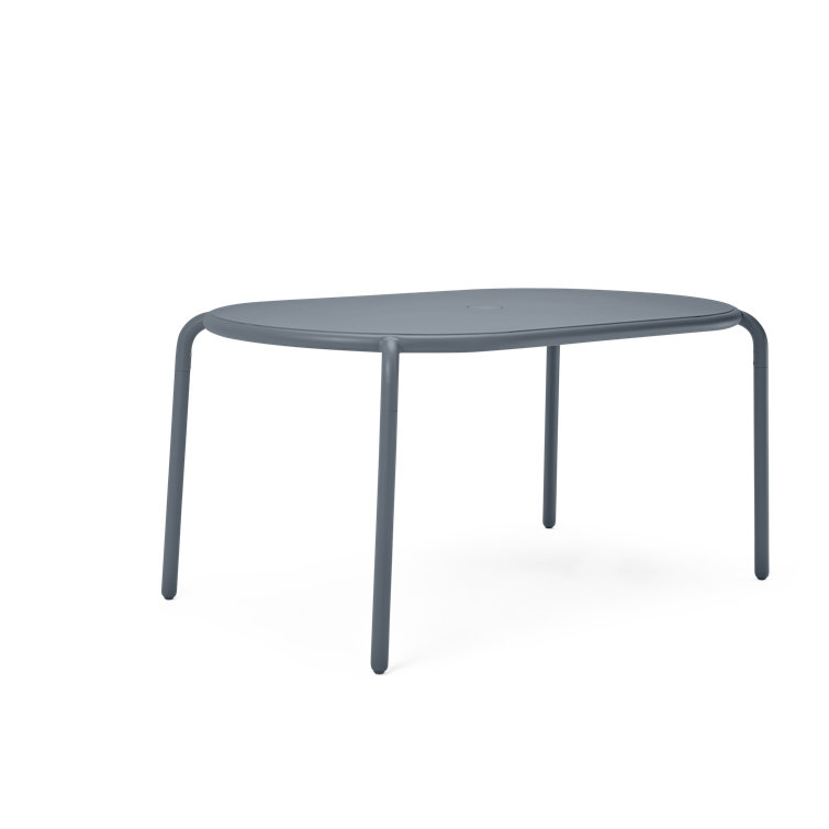 Elephant Gray Powder-Coated Aluminum Outdoor Dining Table