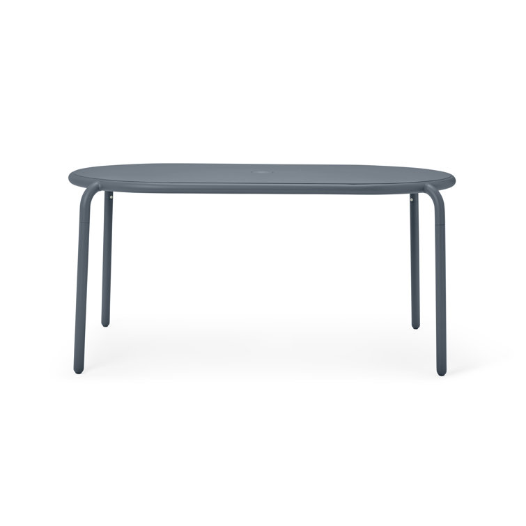 Elephant Gray Powder-Coated Aluminum Outdoor Dining Table