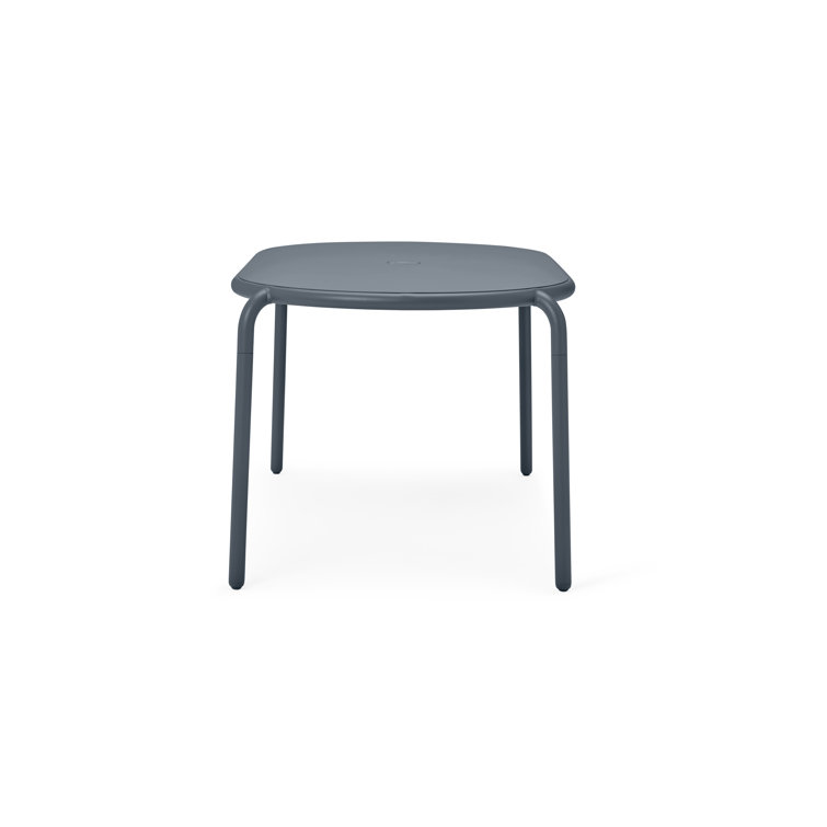 Elephant Gray Powder-Coated Aluminum Outdoor Dining Table