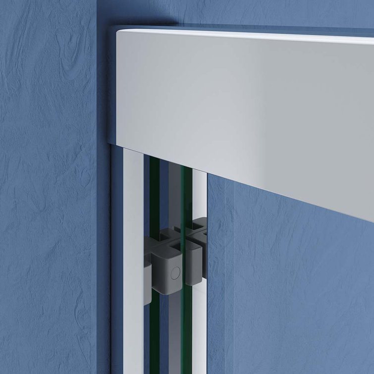 Chrome Frameless Double Sliding Shower Door with Clear Tempered Glass