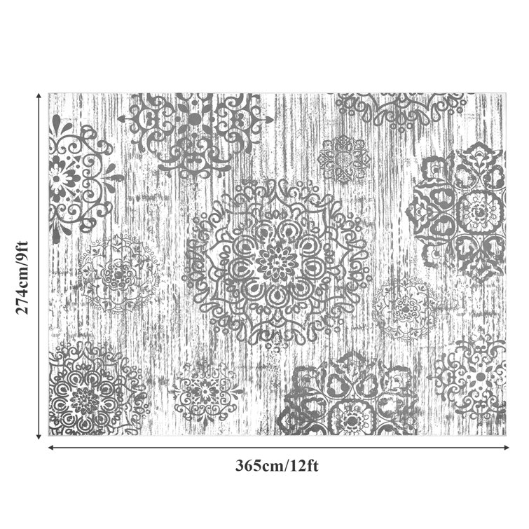 Light Gray 9' x 12' Tufted Oriental Cotton Area Rug