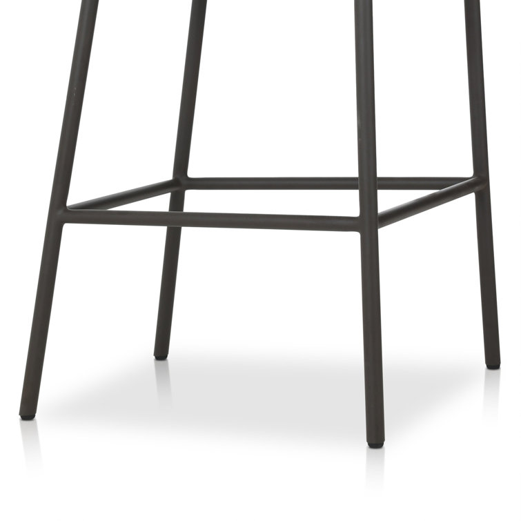 Gray Aluminum Outdoor Bar Stool with Cushions