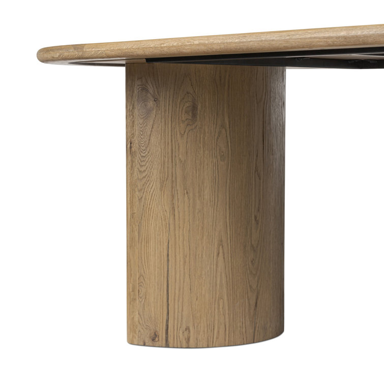 Worn Oak Veneer Oval Extendable Dining Table