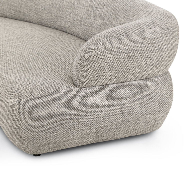 Athens Gray Curved Polyester Blend 2-Piece Sofa