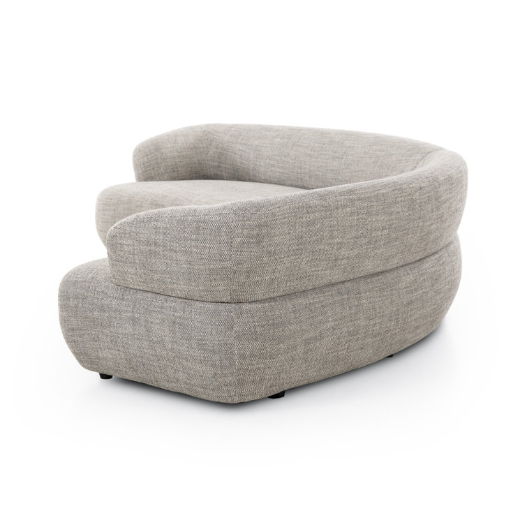 Athens Gray Curved Polyester Blend 2-Piece Sofa