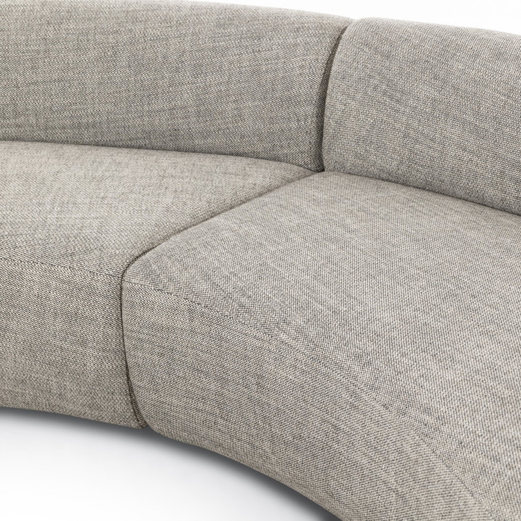 Athens Gray Curved Polyester Blend 2-Piece Sofa