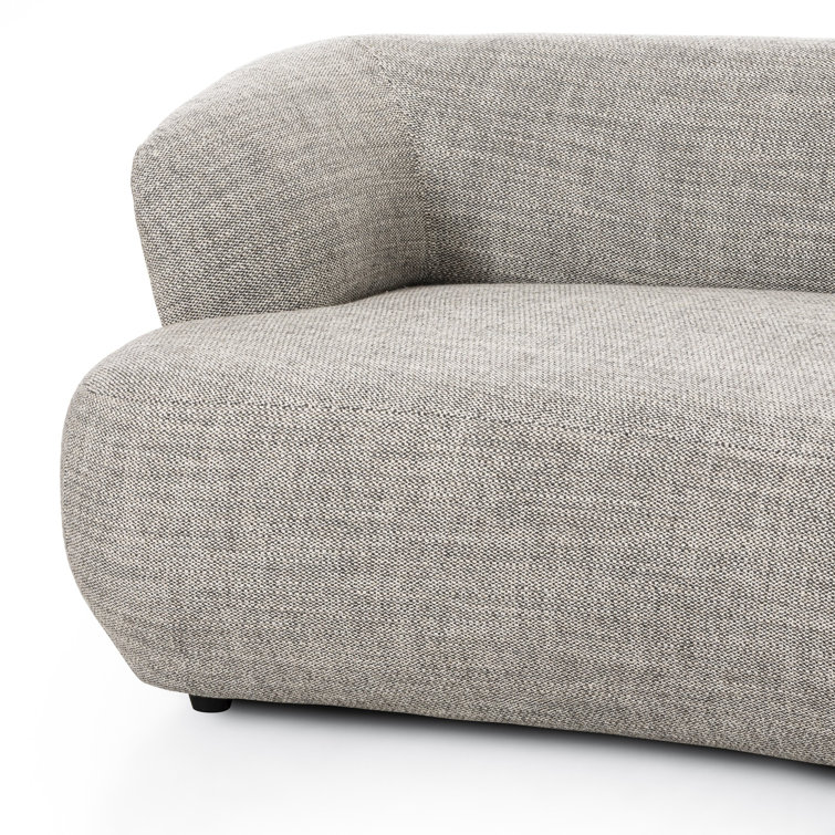 Athens Gray Curved Polyester Blend 2-Piece Sofa