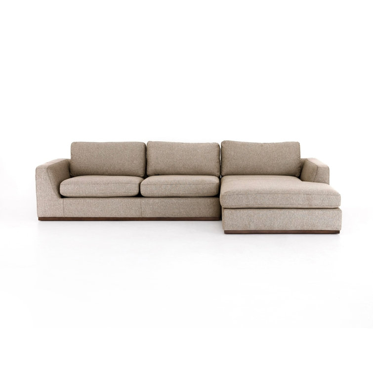 Merino Cotton L-Shaped Linen Upholstered Sectional Sofa