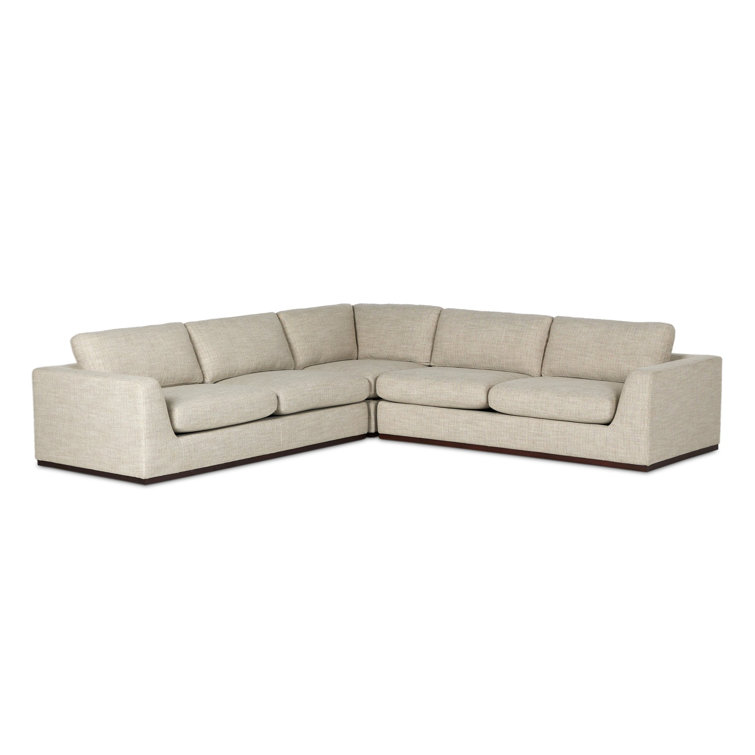 Aldred Silver Contemporary 120" Flared Arm Sectional Sofa
