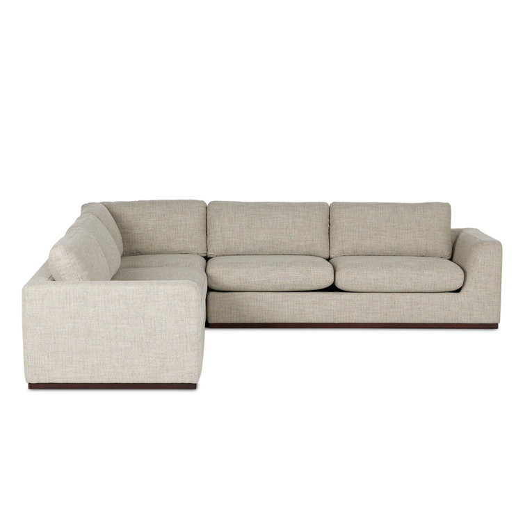 Aldred Silver Contemporary 120" Flared Arm Sectional Sofa