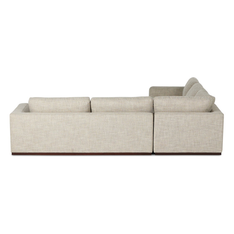 Aldred Silver Contemporary 120" Flared Arm Sectional Sofa