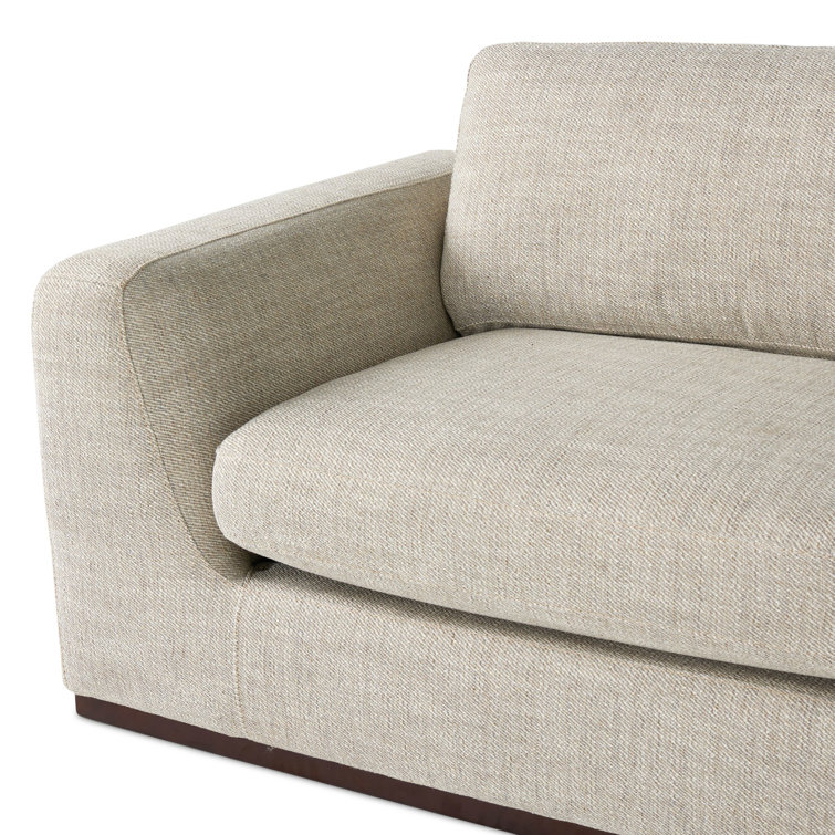 Aldred Silver Contemporary 120" Flared Arm Sectional Sofa
