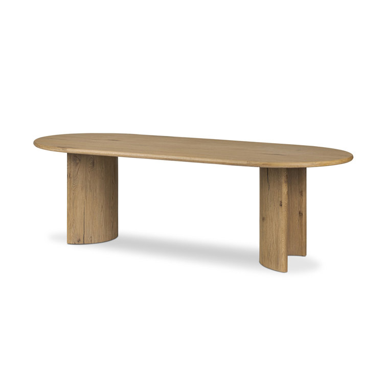 Worn Oak Veneer Oval Extendable Dining Table