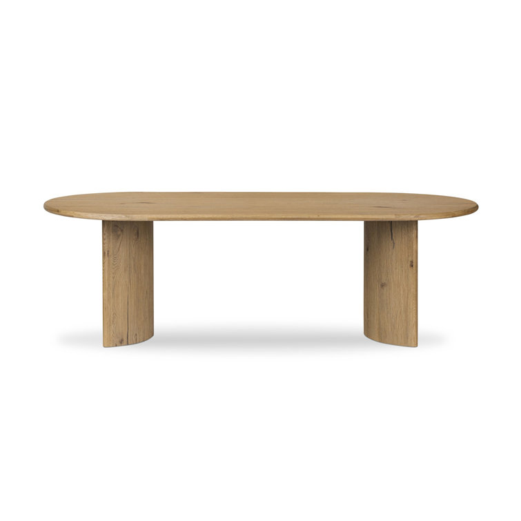 Worn Oak Veneer Oval Extendable Dining Table