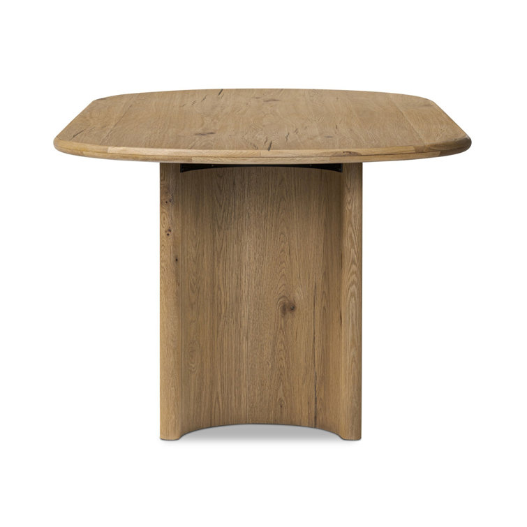 Worn Oak Veneer Oval Extendable Dining Table
