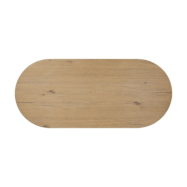 Worn Oak Veneer Oval Extendable Dining Table