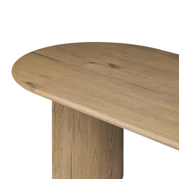 Worn Oak Veneer Oval Extendable Dining Table