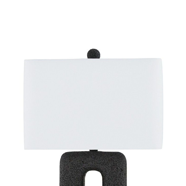 Black Textured Polyresin Table Lamp Set with 3-Way Switch