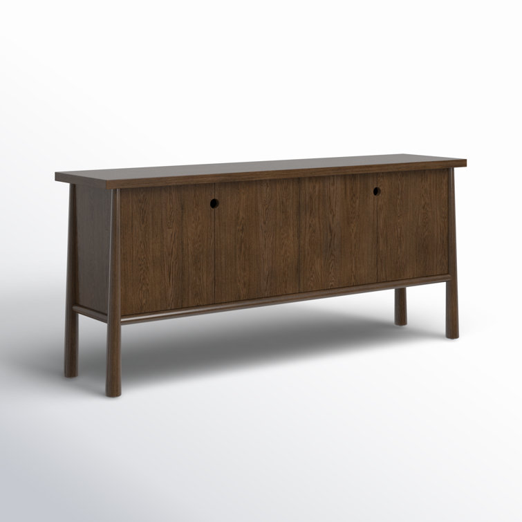 Renaud 72'' Dark Brown Solid Oak Sideboard