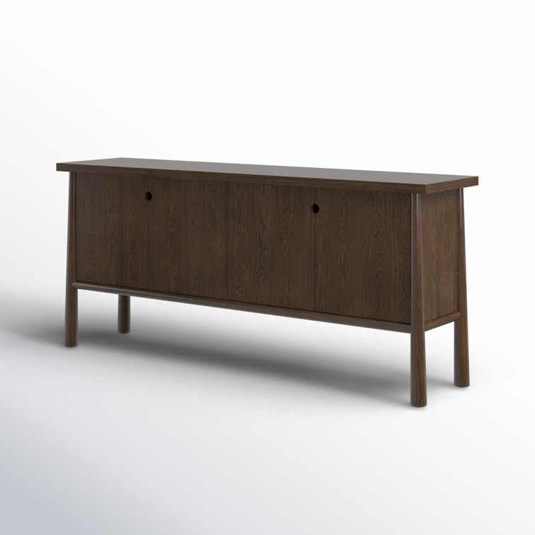 Renaud 72'' Dark Brown Solid Oak Sideboard