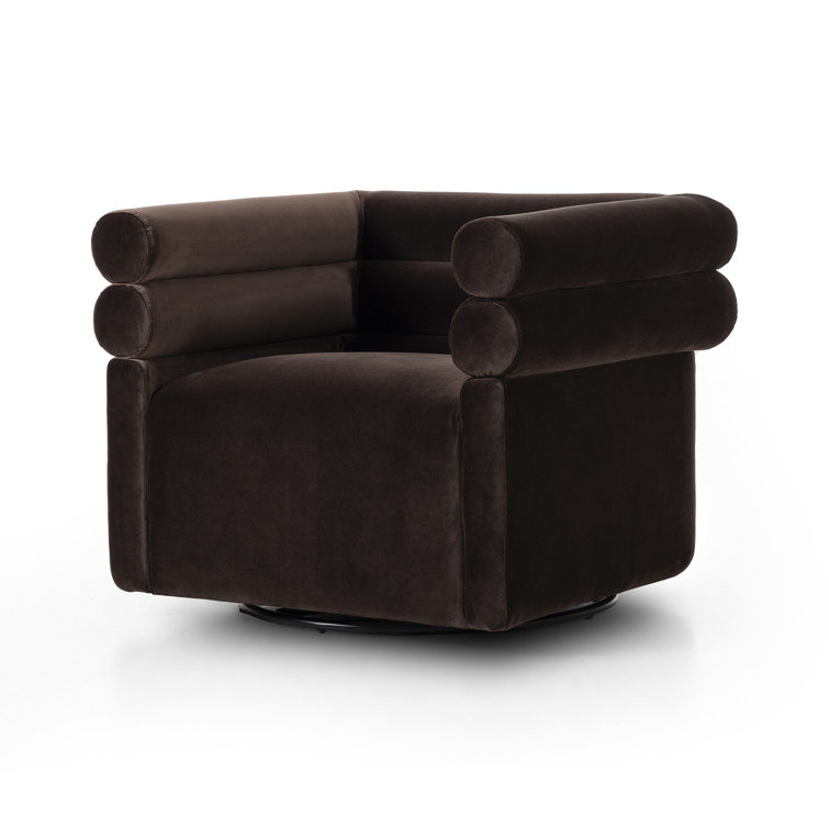 Hampton Cream Glove Leather Swivel Armchair
