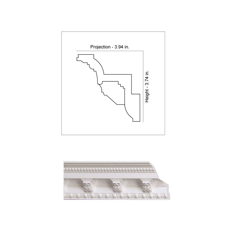 Plain White Styrofoam Corbels Crown Molding 6.5 ft