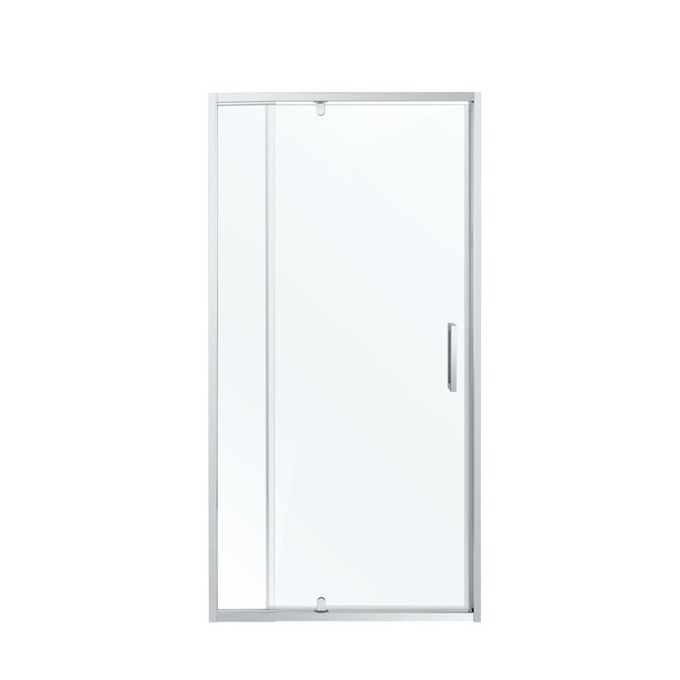 36'' W x 72'' H Clear Glass Pivot Shower Door with Chrome Frame