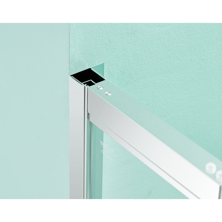 36'' W x 72'' H Clear Glass Pivot Shower Door with Chrome Frame