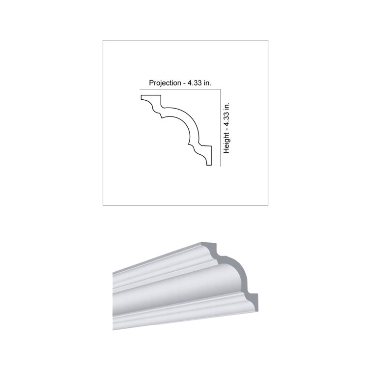 Brian 78.74" White Styrofoam Crown Molding Set of 17