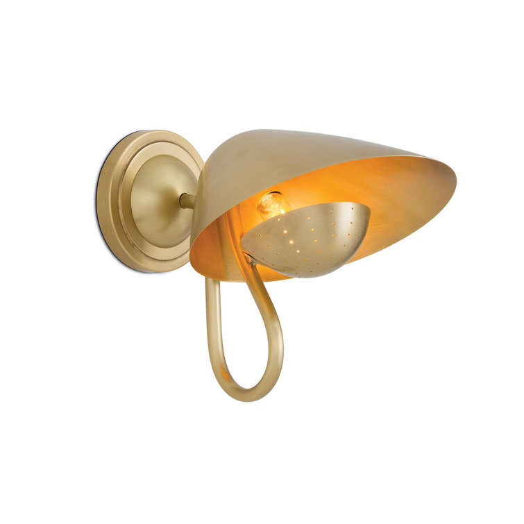 Natural Brass Dimmable Gooseneck Arm Sconce