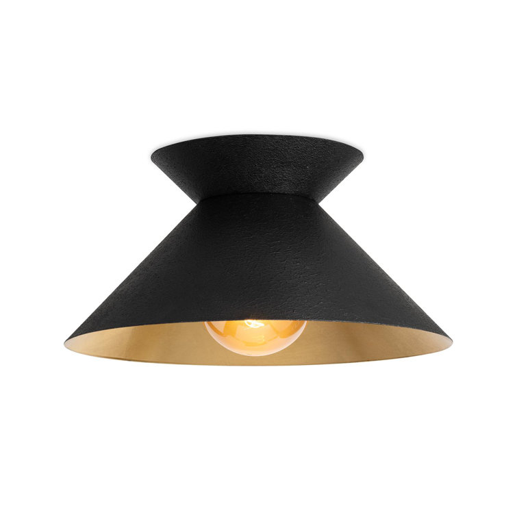 Modern Black and Gold Aluminum Flush Mount Light