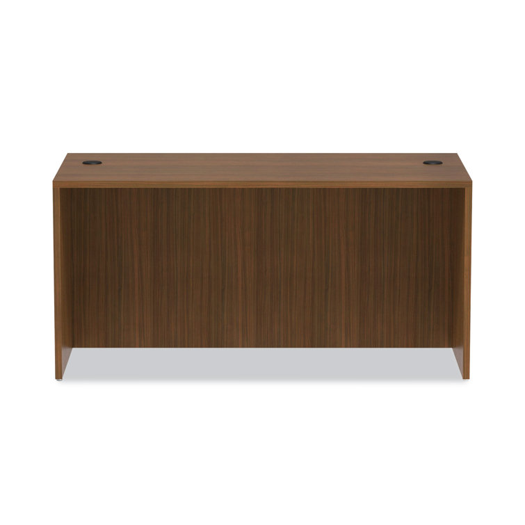 Adjustable Modern Walnut Desk with Integrated Filing Cabinet
