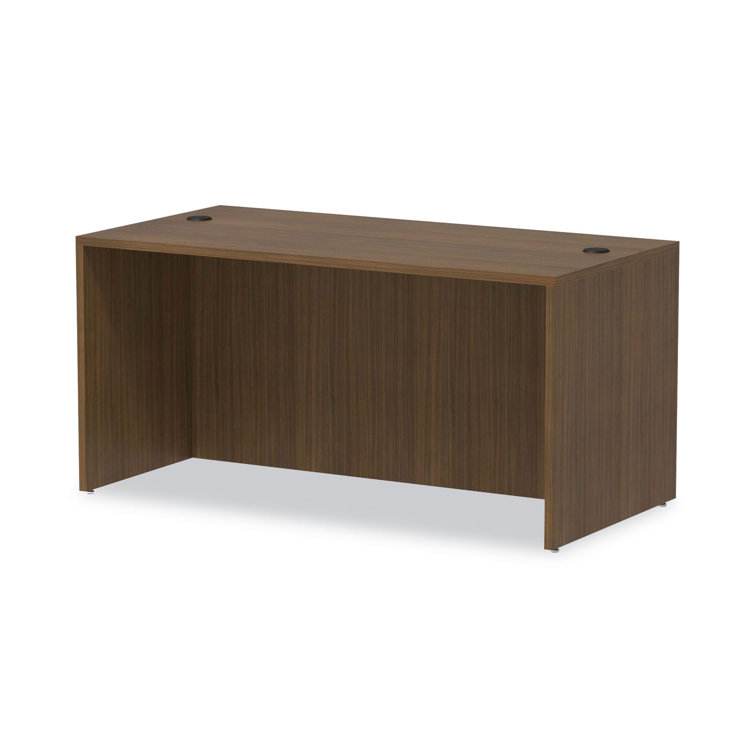 Adjustable Modern Walnut Desk with Integrated Filing Cabinet