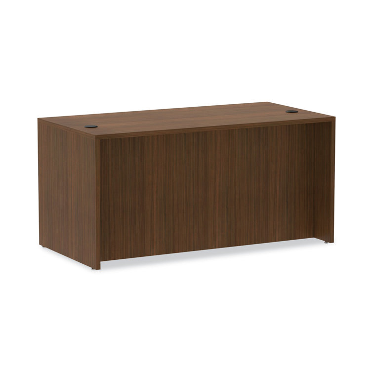 Adjustable Modern Walnut Desk with Integrated Filing Cabinet