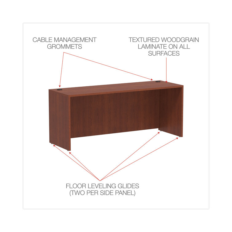 Medium Cherry 71'' Credenza Shell with Filing Cabinet