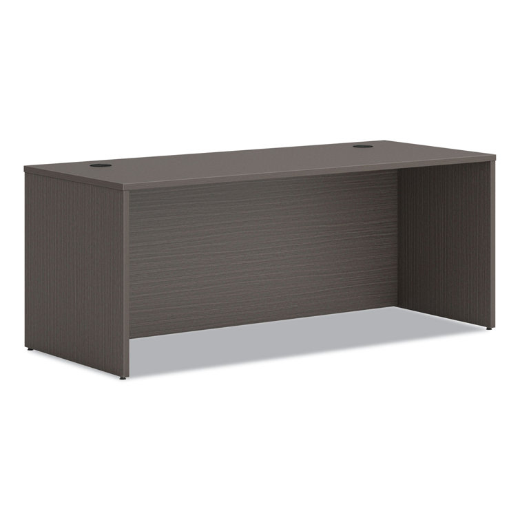 Slate Teak 72" Rectangular Desk with Drawer and Filing Cabinet