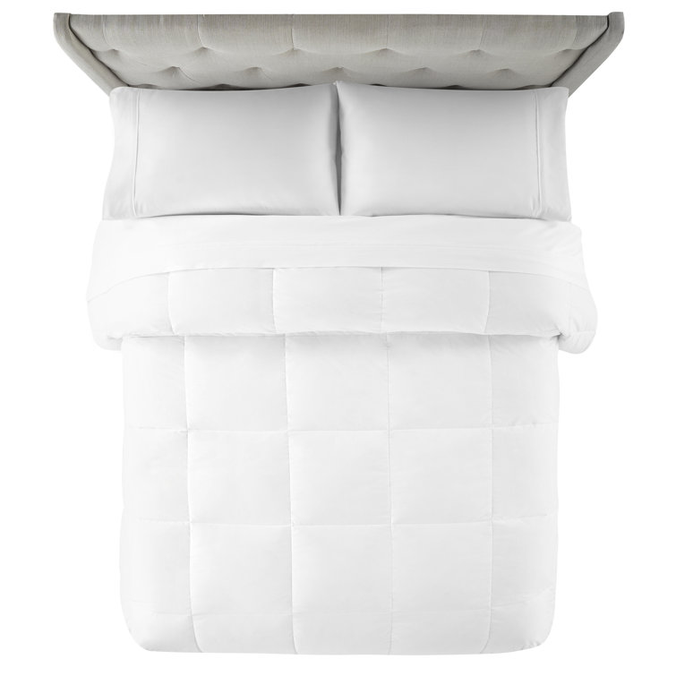Twin XL White Cotton Hypoallergenic Down Comforter