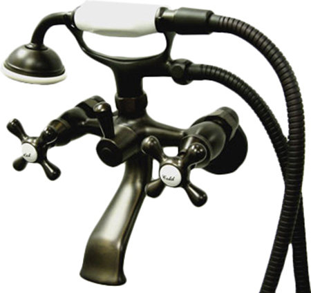 Charleston Oil Rubbed Bronze Wall-Mount Tub Faucet with Hand Shower